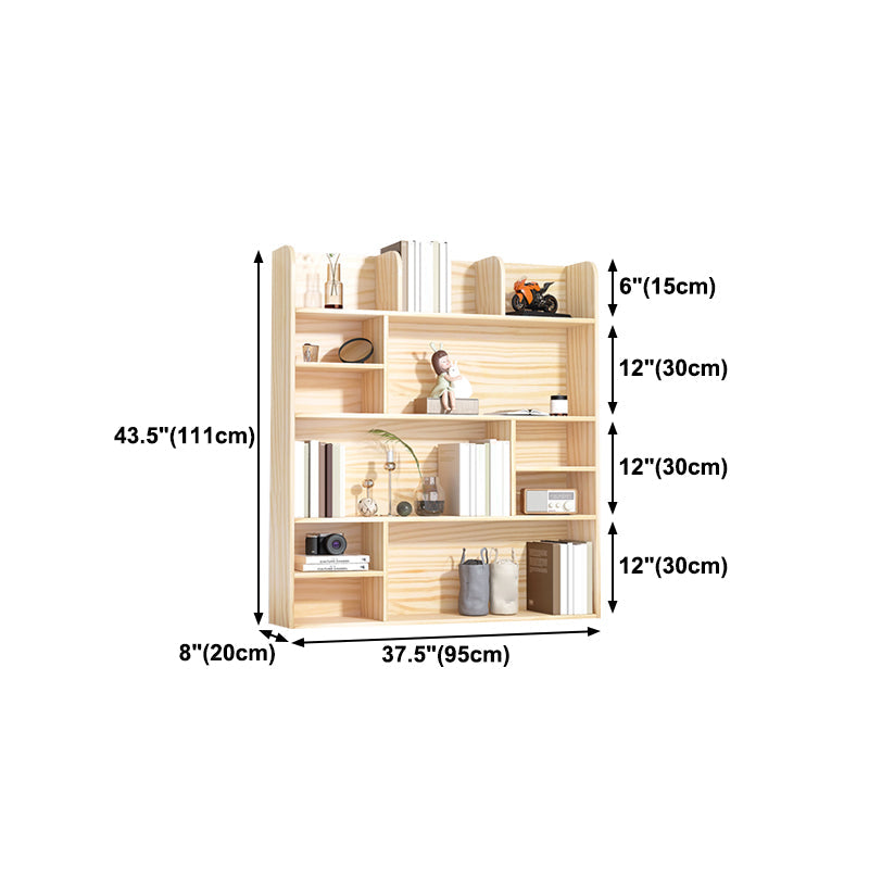 Natural Pine Wood Standard Bookshelf Modern Closed Back Bookshelf Clearhalo 'Bookcases' 'furn' 'furn_bookcases' 'Furniture' 'furniture_bookcases' 'kitchen' 'kitchen_bookcases' 'Living Room Furniture' 'Office Furniture' 4750414