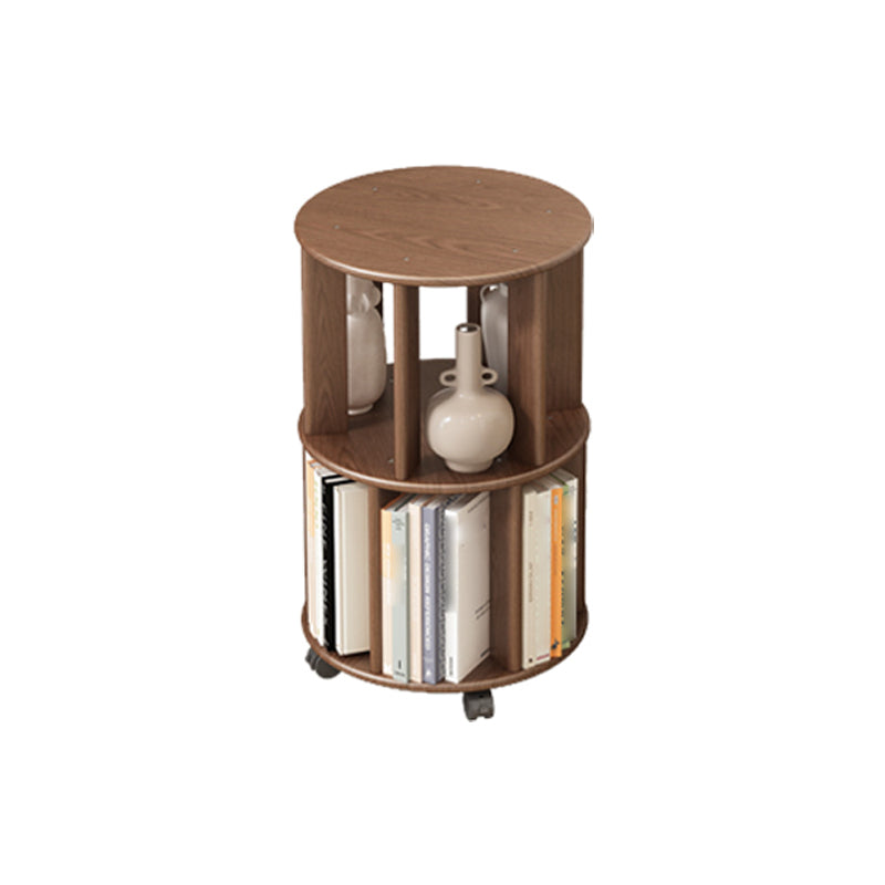 Scandinavian Style Bookshelf with Casters Bookcase for Home Office Study Room Brown 15.7"L x 15.7"W x 26.1"H Clearhalo 'Bookcases' 'Furniture' 'furniture_bookcases' 'kitchen' 'kitchen_bookcases' 'Living Room Furniture' 'Office Furniture' 4750417