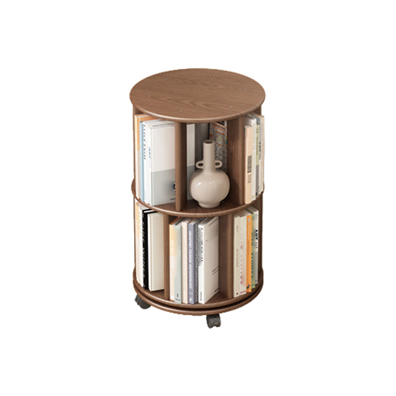 Scandinavian Style Bookshelf with Casters Bookcase for Home Office Study Room Brown 15.7"L x 15.7"W x 27"H Clearhalo 'Bookcases' 'Furniture' 'furniture_bookcases' 'kitchen' 'kitchen_bookcases' 'Living Room Furniture' 'Office Furniture' 4750419