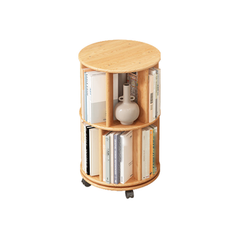 Scandinavian Style Bookshelf with Casters Bookcase for Home Office Study Room Natural 15.7"L x 15.7"W x 27"H Clearhalo 'Bookcases' 'Furniture' 'furniture_bookcases' 'kitchen' 'kitchen_bookcases' 'Living Room Furniture' 'Office Furniture' 4750421