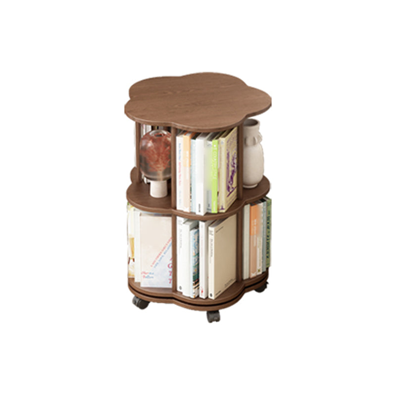 Scandinavian Style Bookshelf with Casters Bookcase for Home Office Study Room Brown 18.9"L x 18.9"W x 27"H Clearhalo 'Bookcases' 'Furniture' 'furniture_bookcases' 'kitchen' 'kitchen_bookcases' 'Living Room Furniture' 'Office Furniture' 4750422