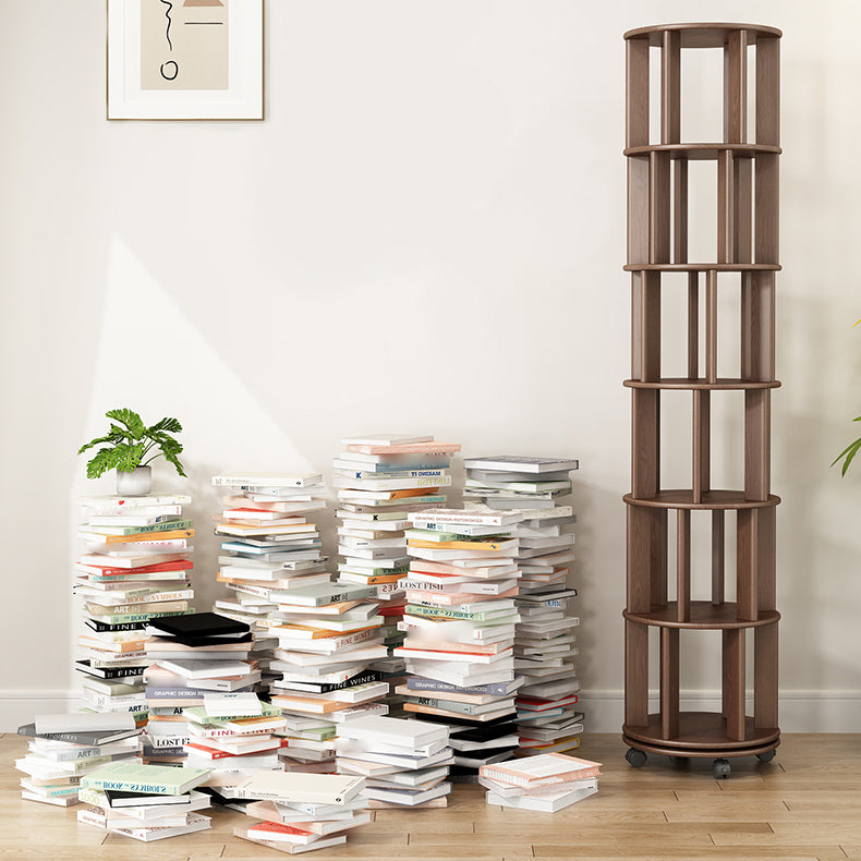 Scandinavian Style Bookshelf with Casters Bookcase for Home Office Study Room Clearhalo 'Bookcases' 'Furniture' 'furniture_bookcases' 'kitchen' 'kitchen_bookcases' 'Living Room Furniture' 'Office Furniture' 4750432