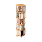 Scandinavian Style Bookshelf with Casters Bookcase for Home Office Study Room Natural 18.9"L x 18.9"W x 61.8"H Clearhalo 'Bookcases' 'Furniture' 'furniture_bookcases' 'kitchen' 'kitchen_bookcases' 'Living Room Furniture' 'Office Furniture' 4750447