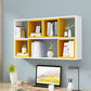 Manufactured Wood Wall Mounted Bookshelf Modern Bookshelf for Home 47.2"L x 7.9"W x 25.6"H White-Yellow Clearhalo 'Bookcases' 'furn' 'furn_bookcases' 'Furniture' 'furniture_bookcases' 'kitchen' 'kitchen_bookcases' 'Living Room Furniture' 'Office Furniture' 4750489