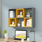Manufactured Wood Wall Mounted Bookshelf Modern Bookshelf for Home 39.4"L x 7.9"W x 25.6"H Gray-Yellow Clearhalo 'Bookcases' 'furn' 'furn_bookcases' 'Furniture' 'furniture_bookcases' 'kitchen' 'kitchen_bookcases' 'Living Room Furniture' 'Office Furniture' 4750496