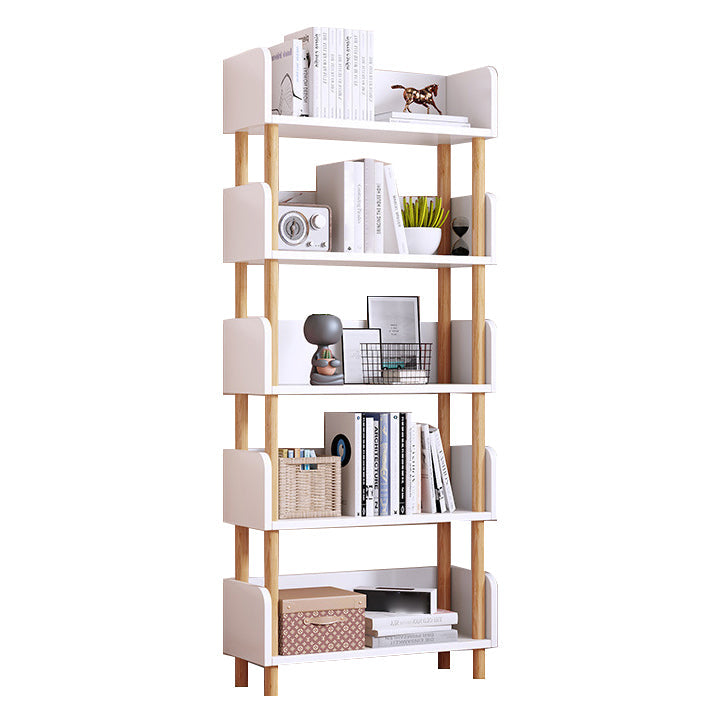 Manufactured Wood Etagere Bookshelf Modern Vertical Open Bookshelf 23.6"L x 10.2"W x 58.9"H White Clearhalo 'Bookcases' 'furn' 'furn_bookcases' 'Furniture' 'furniture_bookcases' 'kitchen' 'kitchen_bookcases' 'Living Room Furniture' 'Office Furniture' 4750513