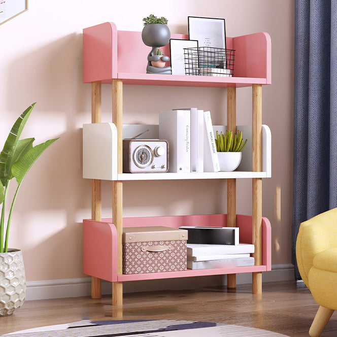 Manufactured Wood Etagere Bookshelf Modern Vertical Open Bookshelf 15.7"L x 9.4"W x 34.3"H White-Pink Clearhalo 'Bookcases' 'furn' 'furn_bookcases' 'Furniture' 'furniture_bookcases' 'kitchen' 'kitchen_bookcases' 'Living Room Furniture' 'Office Furniture' 4750522