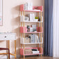 Manufactured Wood Etagere Bookshelf Modern Vertical Open Bookshelf 23.6"L x 10.2"W x 58.9"H White-Pink Clearhalo 'Bookcases' 'furn' 'furn_bookcases' 'Furniture' 'furniture_bookcases' 'kitchen' 'kitchen_bookcases' 'Living Room Furniture' 'Office Furniture' 4750527