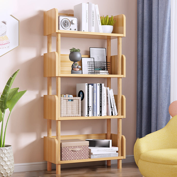 Manufactured Wood Etagere Bookshelf Modern Vertical Open Bookshelf 15.7"L x 9.4"W x 46.5"H Walnut Clearhalo 'Bookcases' 'furn' 'furn_bookcases' 'Furniture' 'furniture_bookcases' 'kitchen' 'kitchen_bookcases' 'Living Room Furniture' 'Office Furniture' 4750531