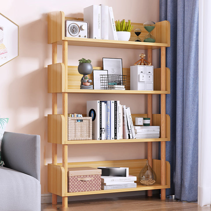 Manufactured Wood Etagere Bookshelf Modern Vertical Open Bookshelf 23.6"L x 9.4"W x 46.5"H Walnut Clearhalo 'Bookcases' 'furn' 'furn_bookcases' 'Furniture' 'furniture_bookcases' 'kitchen' 'kitchen_bookcases' 'Living Room Furniture' 'Office Furniture' 4750532