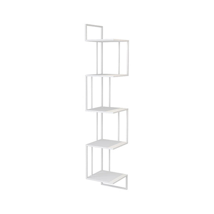 Closed Back Bookshelf Contemporary Style Wall Mounted Bookcase for Office Home Study Room 8.3"L x 8.3"W x 47.2"H White Clearhalo 'Bookcases' 'furn' 'furn_bookcases' 'Furniture' 'furniture_bookcases' 'kitchen' 'kitchen_bookcases' 'Living Room Furniture' 'Office Furniture' 4750542