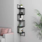 Closed Back Bookshelf Contemporary Style Wall Mounted Bookcase for Office Home Study Room 8.3"L x 8.3"W x 47.2"H Black Clearhalo 'Bookcases' 'furn' 'furn_bookcases' 'Furniture' 'furniture_bookcases' 'kitchen' 'kitchen_bookcases' 'Living Room Furniture' 'Office Furniture' 4750544