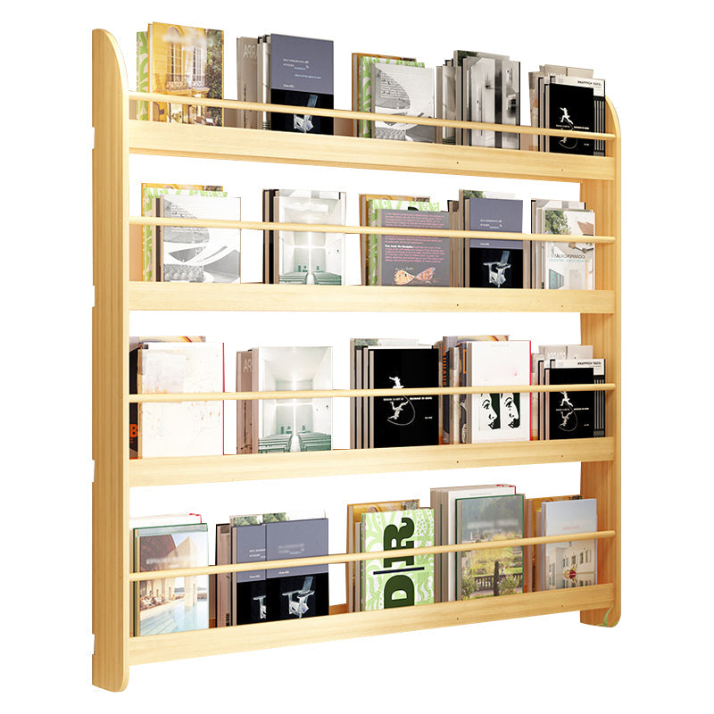 Contemporary Wall Unit Bookshelf Solid and Manufactured Wood Bookshelf 47.2"L x 4.5"W x 46.5"H Natural Clearhalo 'Bookcases' 'furn' 'furn_bookcases' 'Furniture' 'furniture_bookcases' 'kitchen' 'kitchen_bookcases' 'Living Room Furniture' 'Office Furniture' 4750563