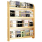 Contemporary Wall Unit Bookshelf Solid and Manufactured Wood Bookshelf 39.4"L x 4.5"W x 46.5"H Natural Clearhalo 'Bookcases' 'furn' 'furn_bookcases' 'Furniture' 'furniture_bookcases' 'kitchen' 'kitchen_bookcases' 'Living Room Furniture' 'Office Furniture' 4750564