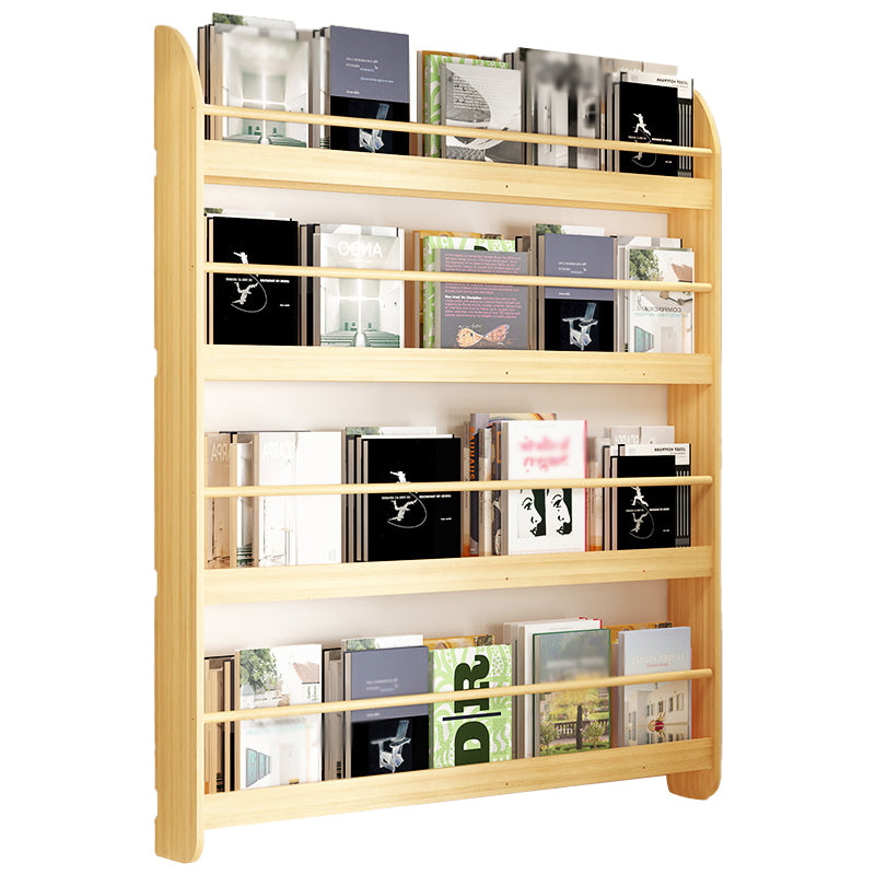 Contemporary Wall Unit Bookshelf Solid and Manufactured Wood Bookshelf 39.4"L x 4.5"W x 46.5"H Natural Clearhalo 'Bookcases' 'furn' 'furn_bookcases' 'Furniture' 'furniture_bookcases' 'kitchen' 'kitchen_bookcases' 'Living Room Furniture' 'Office Furniture' 4750564