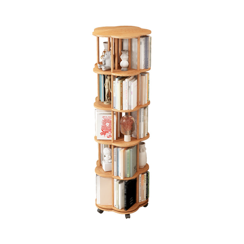 Solid Wood Bookshelf Contemporary Style Open Back Bookcase for Home Office Study Room Natural 18.9"L x 18.9"W x 61.8"H Clearhalo 'Bookcases' 'Furniture' 'furniture_bookcases' 'kitchen' 'kitchen_bookcases' 'Living Room Furniture' 'Office Furniture' 4750592