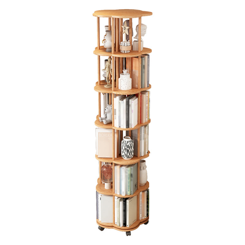 Solid Wood Bookshelf Contemporary Style Open Back Bookcase for Home Office Study Room Natural 18.9"L x 18.9"W x 73.3"H Clearhalo 'Bookcases' 'Furniture' 'furniture_bookcases' 'kitchen' 'kitchen_bookcases' 'Living Room Furniture' 'Office Furniture' 4750597