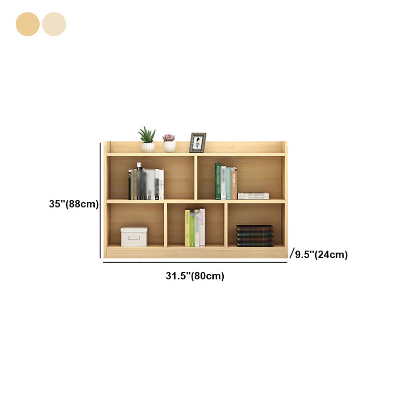 Closed Back Bookshelf Solid Wood Contemporary Style Natural Bookcase for Office Clearhalo 'Bookcases' 'Furniture' 'furniture_bookcases' 'kitchen' 'kitchen_bookcases' 'Living Room Furniture' 'Office Furniture' 4750656