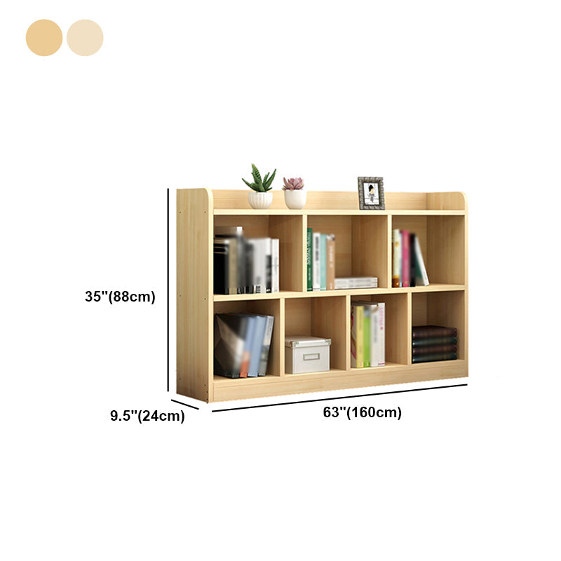 Closed Back Bookshelf Solid Wood Contemporary Style Natural Bookcase for Office Clearhalo 'Bookcases' 'Furniture' 'furniture_bookcases' 'kitchen' 'kitchen_bookcases' 'Living Room Furniture' 'Office Furniture' 4750660
