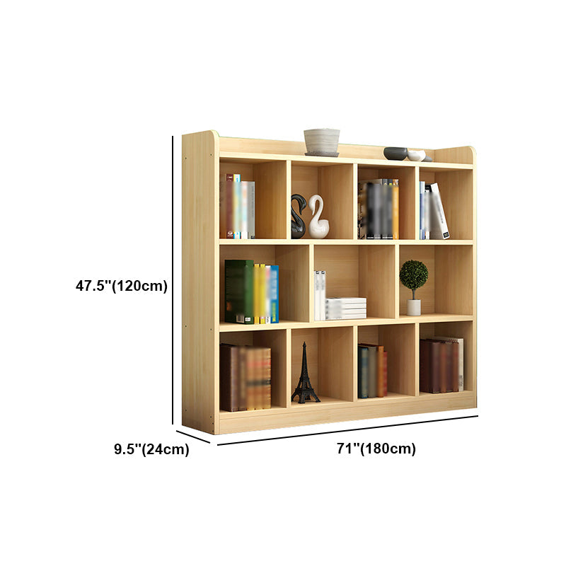 Closed Back Bookshelf Solid Wood Contemporary Style Natural Bookcase for Office Clearhalo 'Bookcases' 'Furniture' 'furniture_bookcases' 'kitchen' 'kitchen_bookcases' 'Living Room Furniture' 'Office Furniture' 4750665