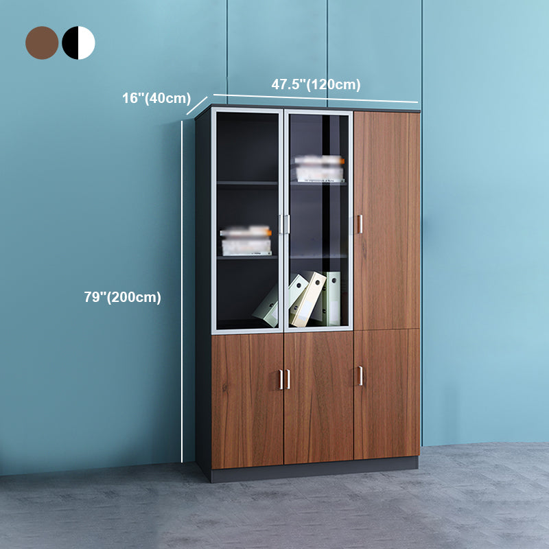 Contemporary Style Bookshelf for Home Office Study Room Bookcase with Door Clearhalo 'Bookcases' 'furn' 'furn_bookcases' 'Furniture' 'furniture_bookcases' 'kitchen' 'kitchen_bookcases' 'Living Room Furniture' 'Office Furniture' 4750702