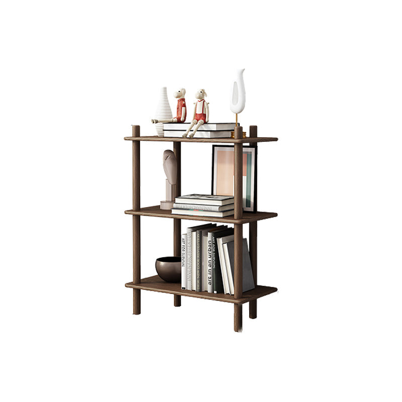 Modern Style Open Bookshelf Solid Wood Etagere Shelf Bookcase for Home 23.6"L x 11.8"W x 32.1"H Walnut Clearhalo 'Bookcases' 'furn' 'furn_bookcases' 'Furniture' 'furniture_bookcases' 'kitchen' 'kitchen_bookcases' 'Living Room Furniture' 'Office Furniture' 4750707