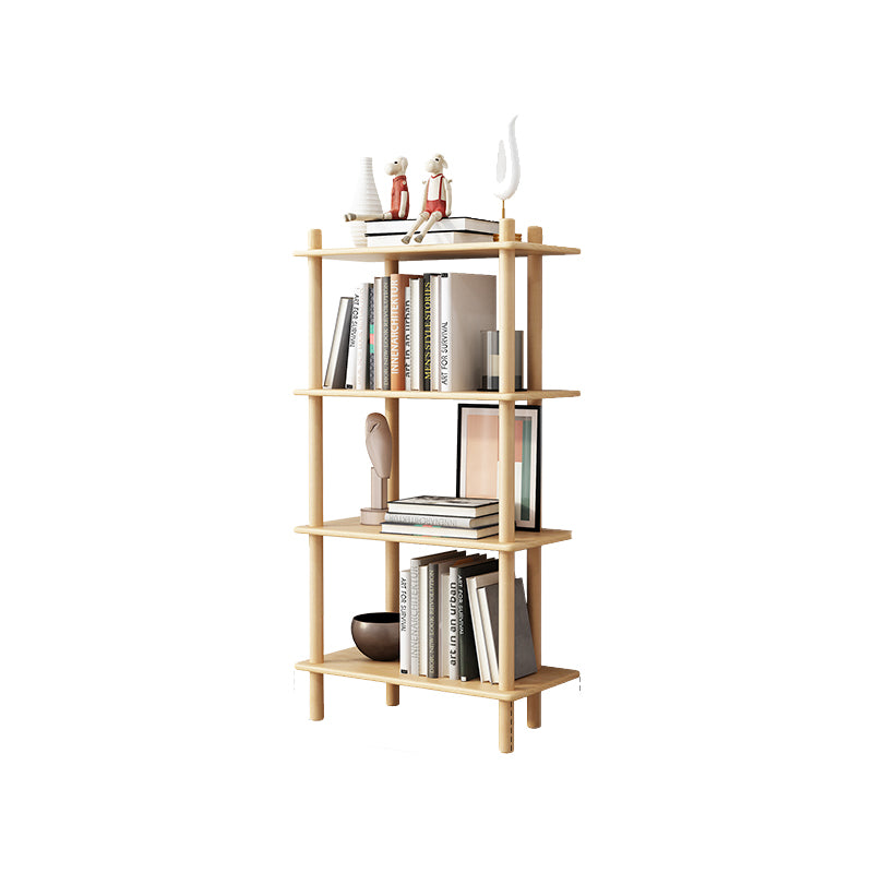 Modern Style Open Bookshelf Solid Wood Etagere Shelf Bookcase for Home 23.6"L x 11.8"W x 44.5"H Natural Clearhalo 'Bookcases' 'furn' 'furn_bookcases' 'Furniture' 'furniture_bookcases' 'kitchen' 'kitchen_bookcases' 'Living Room Furniture' 'Office Furniture' 4750714