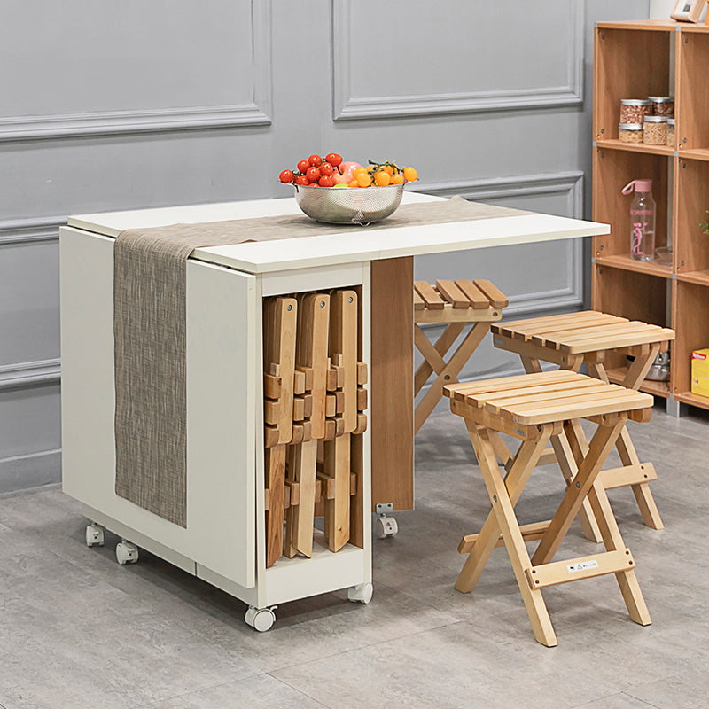 Modern 1/2/3/4/5/6/7 Pieces Foldable Dinette Set Engineered Wood Dining Table Set 4 Pieces: Table, 3 Chairs Clearhalo 'Dining Room Sets' 'Dining Tables & Seating' 'dining_room_set' 'Furniture' 'furniture_dining_room_set' 'Kitchen & Dining Furniture' 4751373