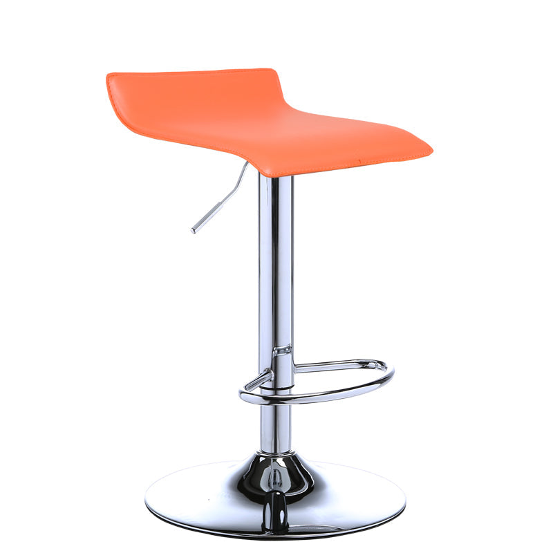 Contemporary PU Leather Swivel Barstool Indoor Bar Stool with Low Back Orange 1 Piece Clearhalo 'Bar Furniture' 'Bar Stools' 'bar_stools' 'furn' 'furn_bar_stools' 'Furniture' 'furniture_bar_stools' 'Kitchen & Dining Furniture' 4757296