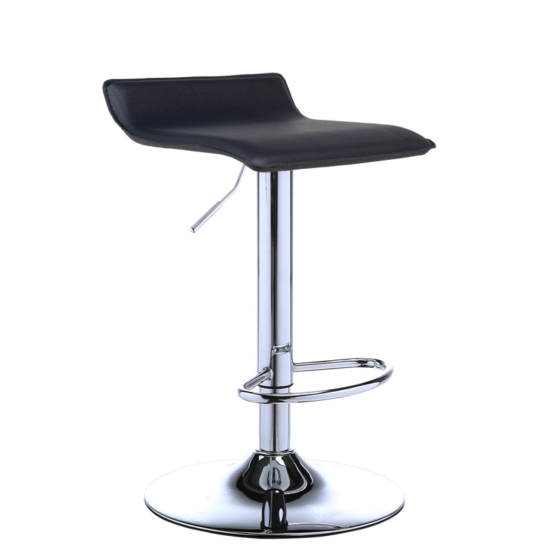 Contemporary PU Leather Swivel Barstool Indoor Bar Stool with Low Back Black 1 Piece Clearhalo 'Bar Furniture' 'Bar Stools' 'bar_stools' 'furn' 'furn_bar_stools' 'Furniture' 'furniture_bar_stools' 'Kitchen & Dining Furniture' 4757301