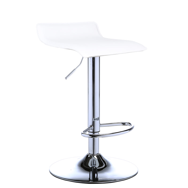 Contemporary PU Leather Swivel Barstool Indoor Bar Stool with Low Back White 1 Piece Clearhalo 'Bar Furniture' 'Bar Stools' 'bar_stools' 'furn' 'furn_bar_stools' 'Furniture' 'furniture_bar_stools' 'Kitchen & Dining Furniture' 4757303