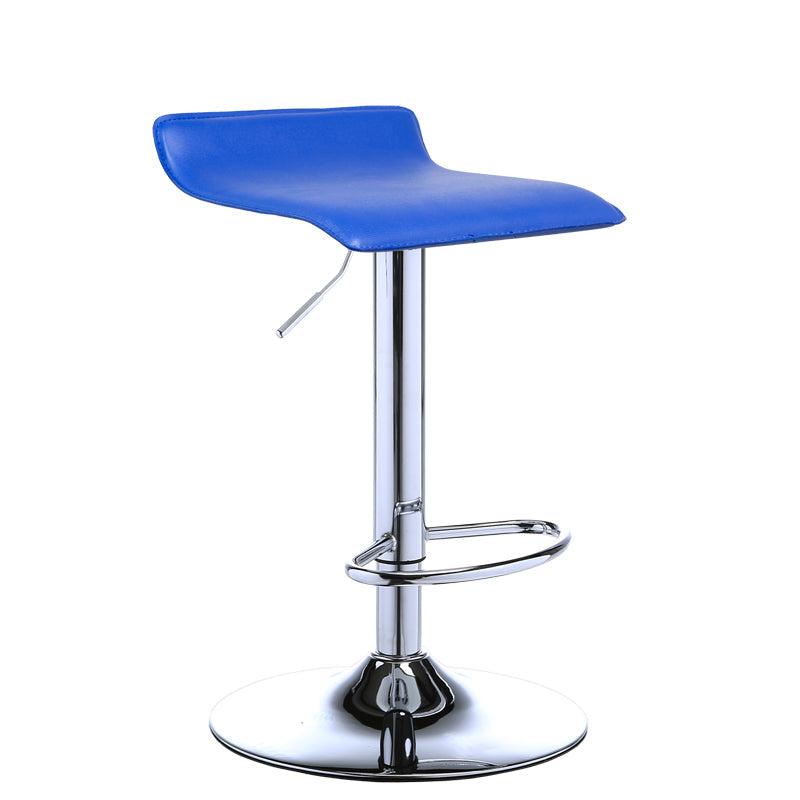 Contemporary PU Leather Swivel Barstool Indoor Bar Stool with Low Back Blue 1 Piece Clearhalo 'Bar Furniture' 'Bar Stools' 'bar_stools' 'furn' 'furn_bar_stools' 'Furniture' 'furniture_bar_stools' 'Kitchen & Dining Furniture' 4757306