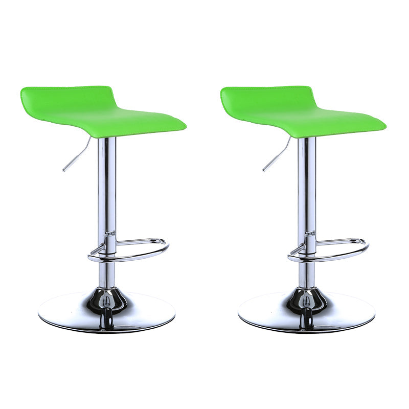 Contemporary PU Leather Swivel Barstool Indoor Bar Stool with Low Back Green 2 Piece Set Clearhalo 'Bar Furniture' 'Bar Stools' 'bar_stools' 'furn' 'furn_bar_stools' 'Furniture' 'furniture_bar_stools' 'Kitchen & Dining Furniture' 4757309