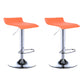 Contemporary PU Leather Swivel Barstool Indoor Bar Stool with Low Back Orange 2 Piece Set Clearhalo 'Bar Furniture' 'Bar Stools' 'bar_stools' 'furn' 'furn_bar_stools' 'Furniture' 'furniture_bar_stools' 'Kitchen & Dining Furniture' 4757310