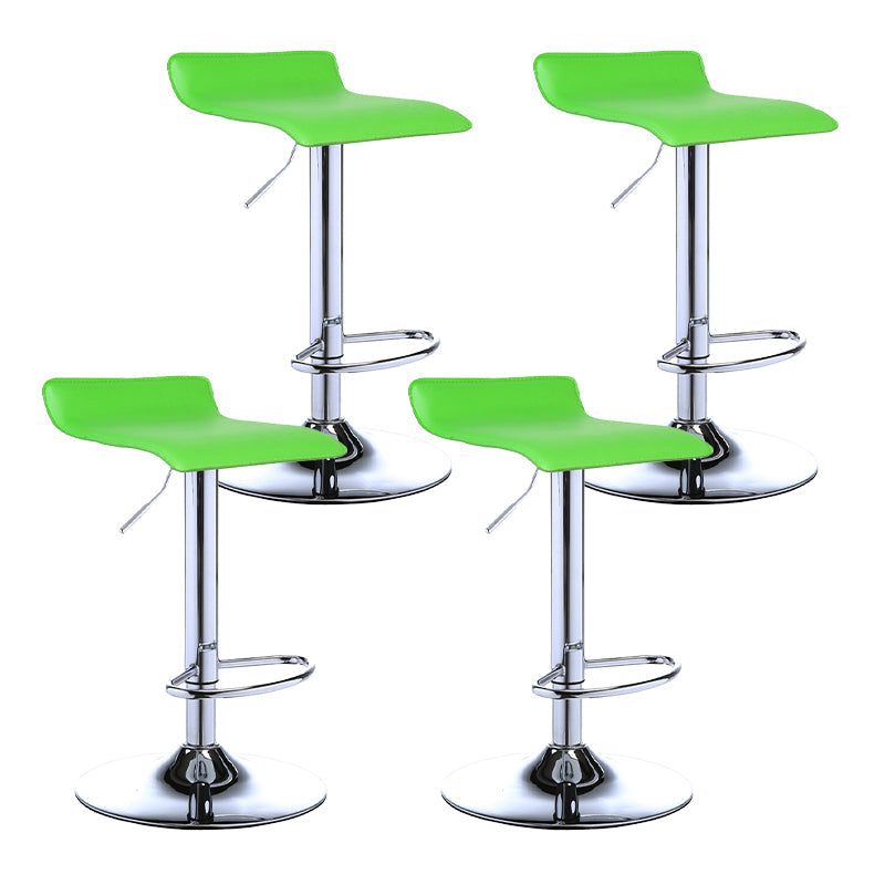 Contemporary PU Leather Swivel Barstool Indoor Bar Stool with Low Back Green 4 Piece Set Clearhalo 'Bar Furniture' 'Bar Stools' 'bar_stools' 'furn' 'furn_bar_stools' 'Furniture' 'furniture_bar_stools' 'Kitchen & Dining Furniture' 4757315