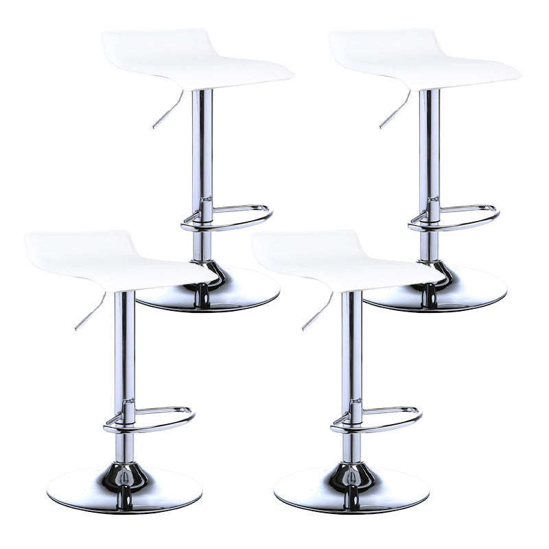 Contemporary PU Leather Swivel Barstool Indoor Bar Stool with Low Back White 4 Piece Set Clearhalo 'Bar Furniture' 'Bar Stools' 'bar_stools' 'furn' 'furn_bar_stools' 'Furniture' 'furniture_bar_stools' 'Kitchen & Dining Furniture' 4757317