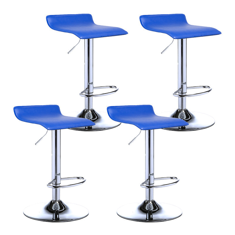 Contemporary PU Leather Swivel Barstool Indoor Bar Stool with Low Back Blue 4 Piece Set Clearhalo 'Bar Furniture' 'Bar Stools' 'bar_stools' 'furn' 'furn_bar_stools' 'Furniture' 'furniture_bar_stools' 'Kitchen & Dining Furniture' 4757318