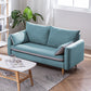 Modern Wood Legs Fabric Sofa Standard Square Arm Loose Back Sofa 59"L x 28"W x 28"H Dark Gray Blue Clearhalo 'furn' 'furn_sofas' 'Furniture' 'furniture_sofas' 'kitchen' 'kitchen_sofas' 'Living Room Furniture' 'Sofa' 'sofas' 4757933