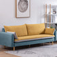 Modern Wood Legs Fabric Sofa Standard Square Arm Loose Back Sofa Blue Yellow Clearhalo 'furn' 'furn_sofas' 'Furniture' 'furniture_sofas' 'kitchen' 'kitchen_sofas' 'Living Room Furniture' 'Sofa' 'sofas' 4757936