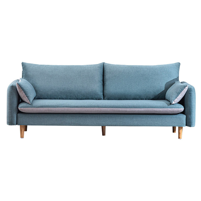 Modern Wood Legs Fabric Sofa Standard Square Arm Loose Back Sofa Clearhalo 'furn' 'furn_sofas' 'Furniture' 'furniture_sofas' 'kitchen' 'kitchen_sofas' 'Living Room Furniture' 'Sofa' 'sofas' 4757938