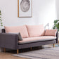 Modern Wood Legs Fabric Sofa Standard Square Arm Loose Back Sofa Dark Gray Pink Clearhalo 'furn' 'furn_sofas' 'Furniture' 'furniture_sofas' 'kitchen' 'kitchen_sofas' 'Living Room Furniture' 'Sofa' 'sofas' 4757942