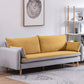 Modern Wood Legs Fabric Sofa Standard Square Arm Loose Back Sofa Light Gray Yellow Clearhalo 'furn' 'furn_sofas' 'Furniture' 'furniture_sofas' 'kitchen' 'kitchen_sofas' 'Living Room Furniture' 'Sofa' 'sofas' 4757944