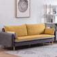 Modern Wood Legs Fabric Sofa Standard Square Arm Loose Back Sofa Dark Gray Yellow Clearhalo 'furn' 'furn_sofas' 'Furniture' 'furniture_sofas' 'kitchen' 'kitchen_sofas' 'Living Room Furniture' 'Sofa' 'sofas' 4757948
