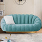 Modern Solid Color Curved Sofa with Sloped Arms for Bedroom Living Room Blue Clearhalo 'furn' 'furn_sofas' 'Furniture' 'furniture_sofas' 'kitchen' 'kitchen_sofas' 'Living Room Furniture' 'Sofa' 'sofas' 4757955