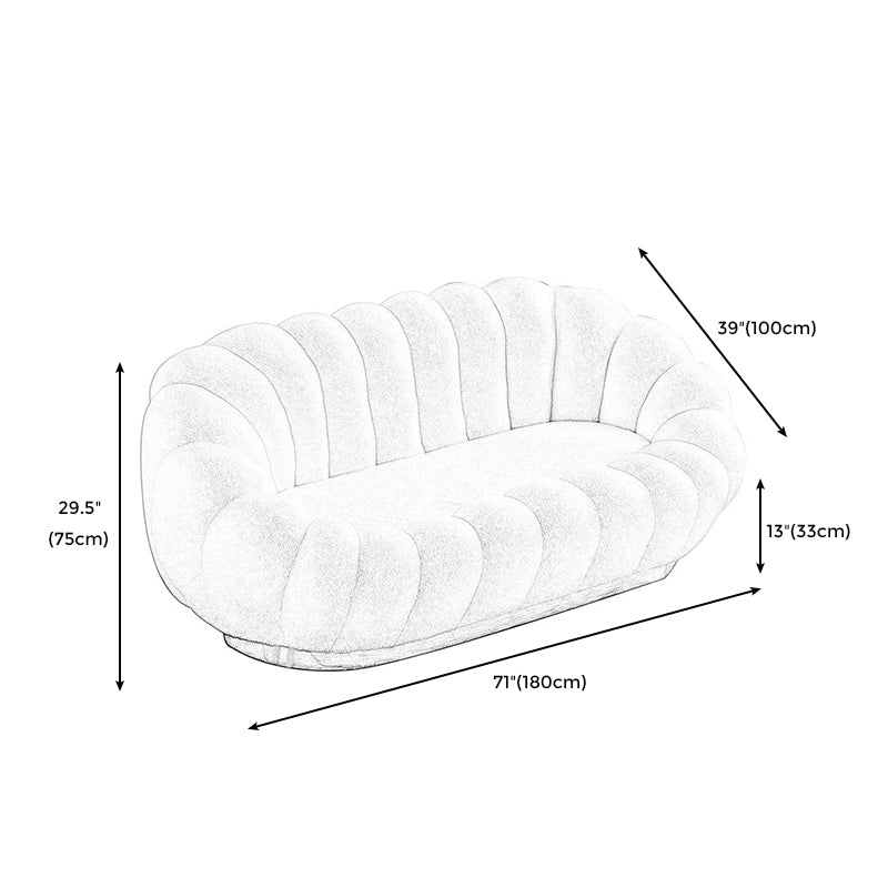 Modern Solid Color Curved Sofa with Sloped Arms for Bedroom Living Room Clearhalo 'furn' 'furn_sofas' 'Furniture' 'furniture_sofas' 'kitchen' 'kitchen_sofas' 'Living Room Furniture' 'Sofa' 'sofas' 4757970