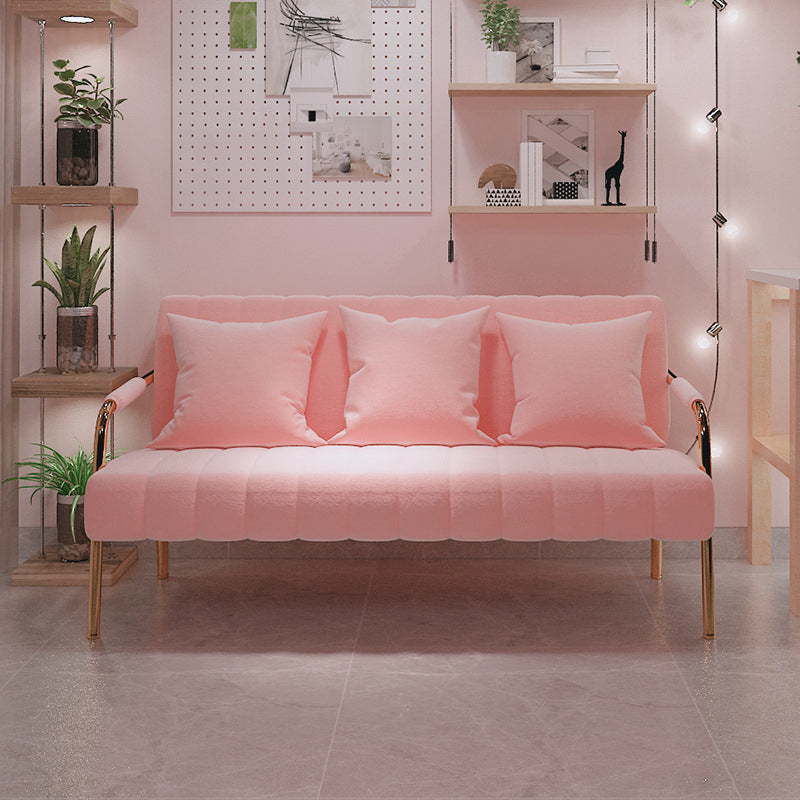 Contemporary Glam Velvet Sofa with Tuxedo Arm 58' Wide 72' High Clearhalo 'furn' 'furn_sofas' 'Furniture' 'furniture_sofas' 'kitchen' 'kitchen_sofas' 'Living Room Furniture' 'Sofa' 'sofas' 4757989