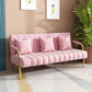 Contemporary Glam Velvet Sofa with Tuxedo Arm 58' Wide 72' High 59"L x 23"W x 28"H Pink Clearhalo 'furn' 'furn_sofas' 'Furniture' 'furniture_sofas' 'kitchen' 'kitchen_sofas' 'Living Room Furniture' 'Sofa' 'sofas' 4757990