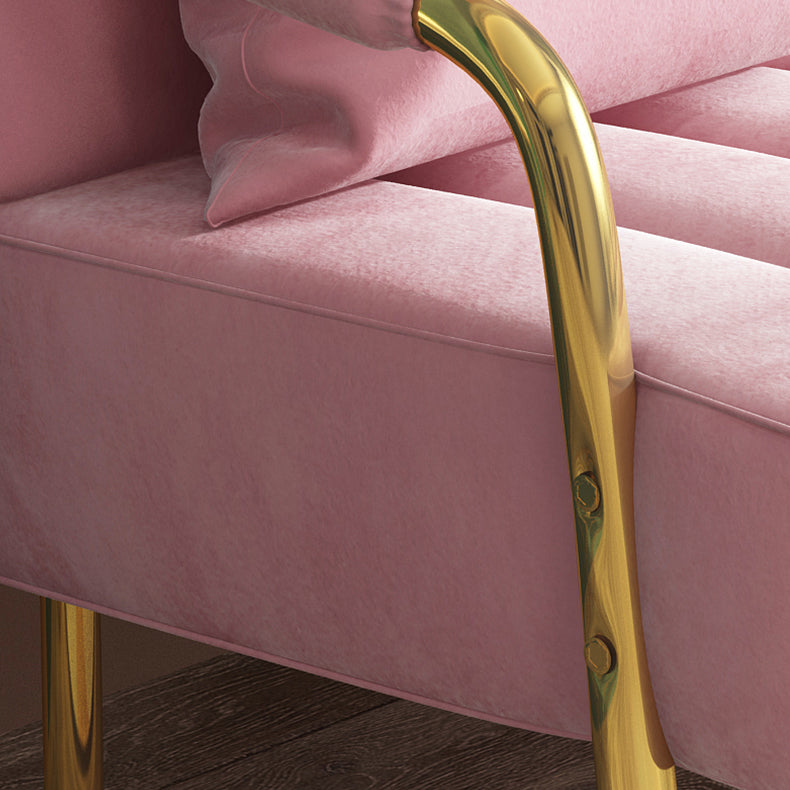 Contemporary Glam Gold Frame Sofa with Sewn Pillow Back for Bonus Room Clearhalo 'furn' 'furn_sofas' 'Furniture' 'furniture_sofas' 'kitchen' 'kitchen_sofas' 'Living Room Furniture' 'Sofa' 'sofas' 4758018