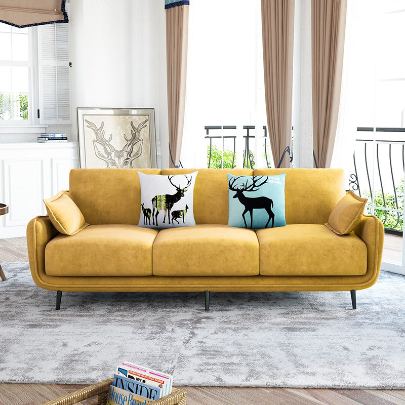 Pure Color Sofa Flared Arm Slipcovered Sofa for Room and Home Lemon Yellow Clearhalo 'furn' 'furn_sofas' 'Furniture' 'furniture_sofas' 'kitchen' 'kitchen_sofas' 'Living Room Furniture' 'Sofa' 'sofas' 4758027