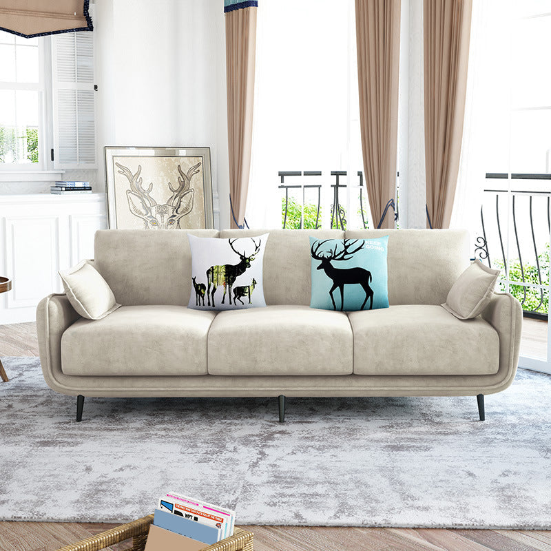 Pure Color Sofa Flared Arm Slipcovered Sofa for Room and Home Off-White Clearhalo 'furn' 'furn_sofas' 'Furniture' 'furniture_sofas' 'kitchen' 'kitchen_sofas' 'Living Room Furniture' 'Sofa' 'sofas' 4758028